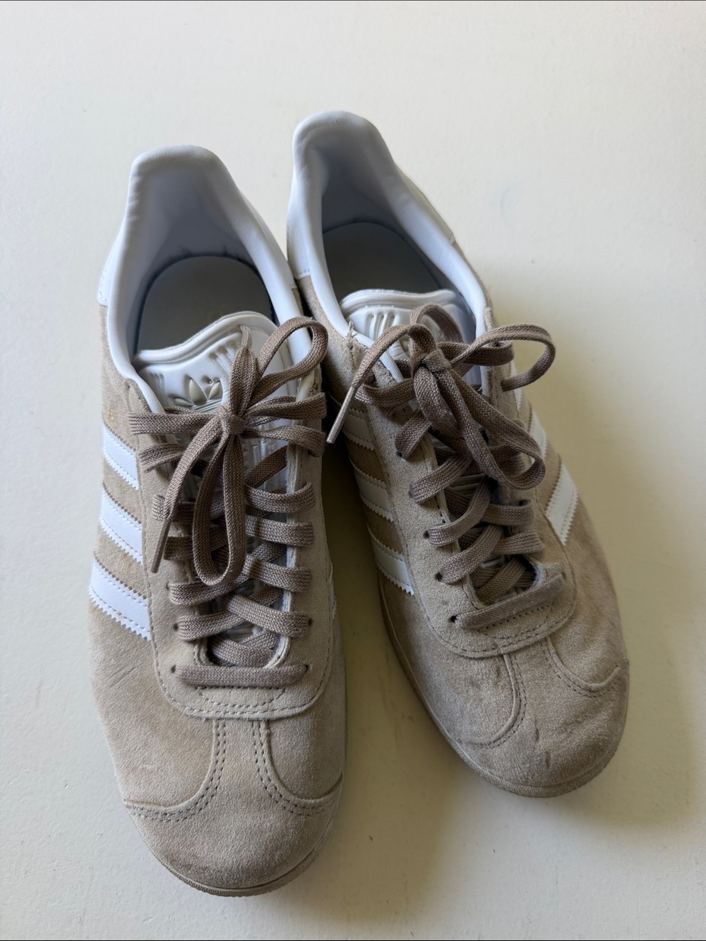 adidas Gazelle Tan and White Women's Sneakers
